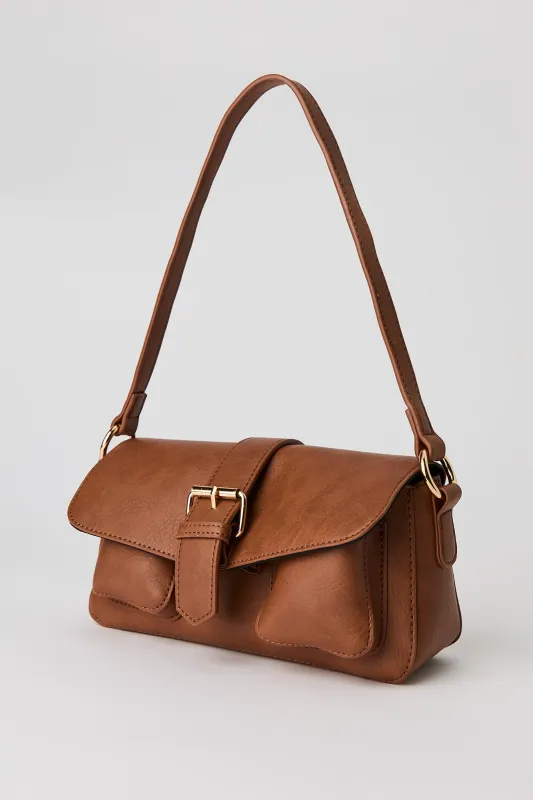 Faux Leather Buckle Shoulder Bag sold by Urban Planet