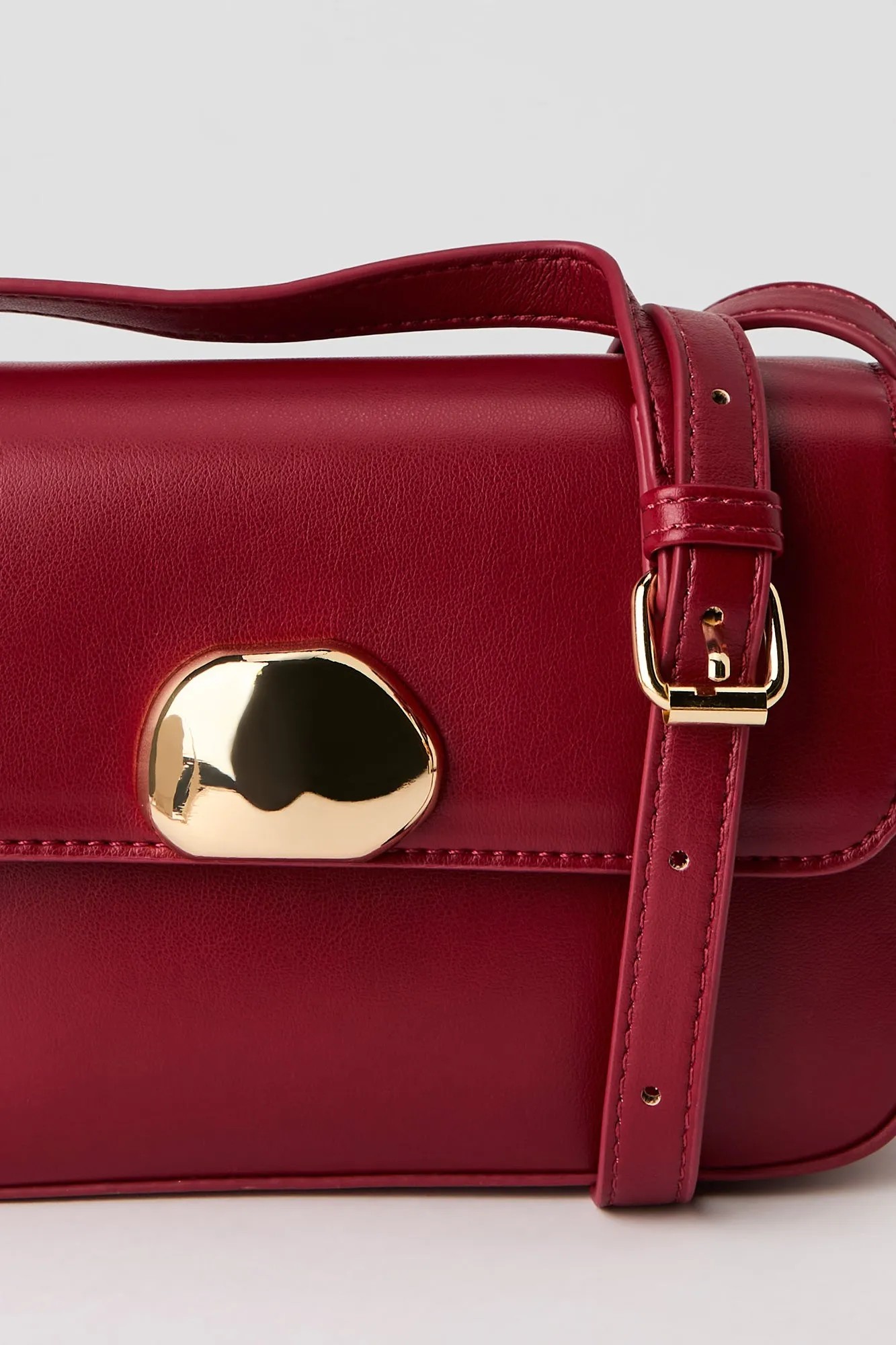 Faux Leather Metal Buckle Crossbody Purse sold by Urban Planet product image thumbnail 3