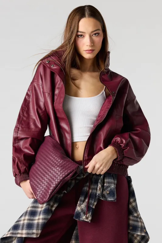 Oversized Faux Leather Jacket sold by Urban Planet