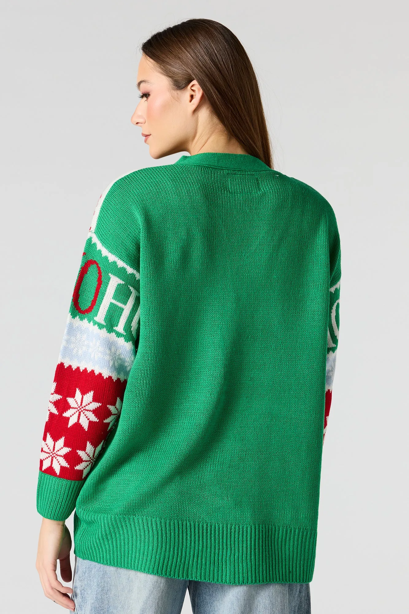 Santa Jacquard Knit Christmas Cardigan sold by Urban Planet product image thumbnail 2