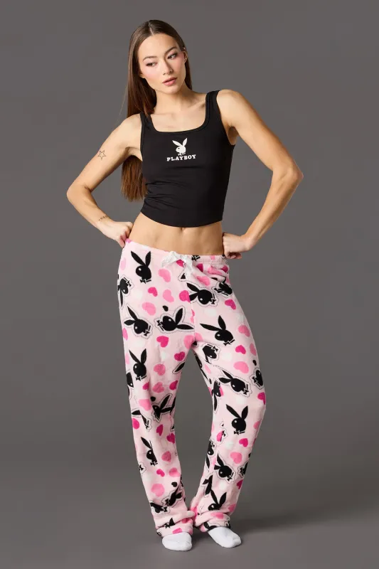 Playboy Ribbed Tank & Plush Pant Pajama Set sold by Urban Planet