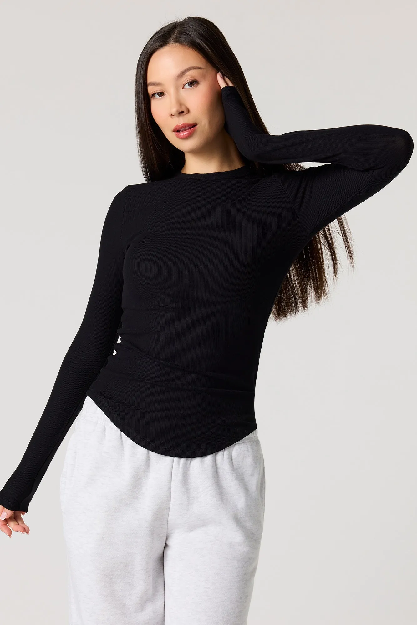 Ribbed Long Sleeve Top sold by Urban Planet product image thumbnail 4