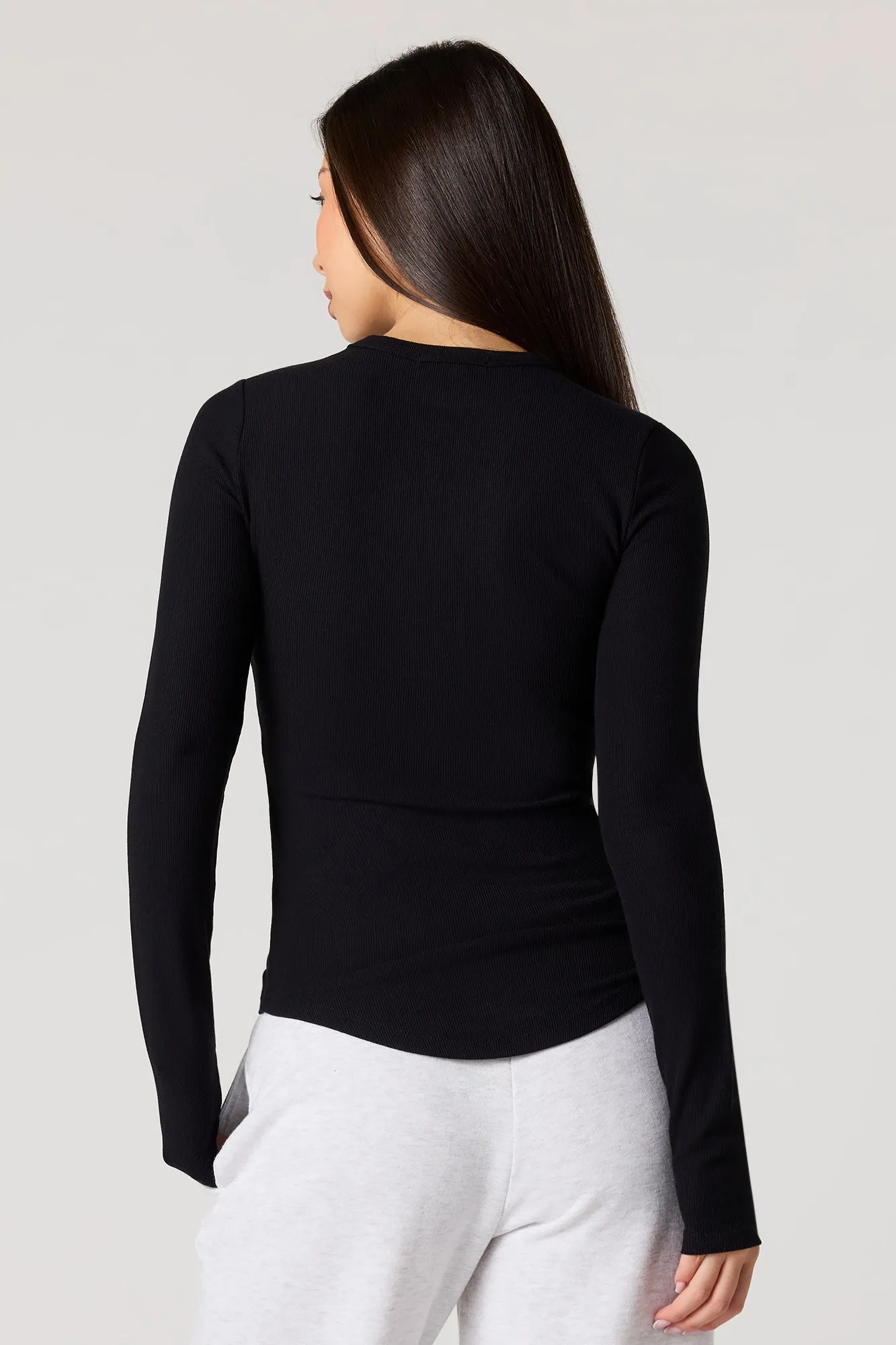 Ribbed Long Sleeve Top sold by Urban Planet product image thumbnail 5