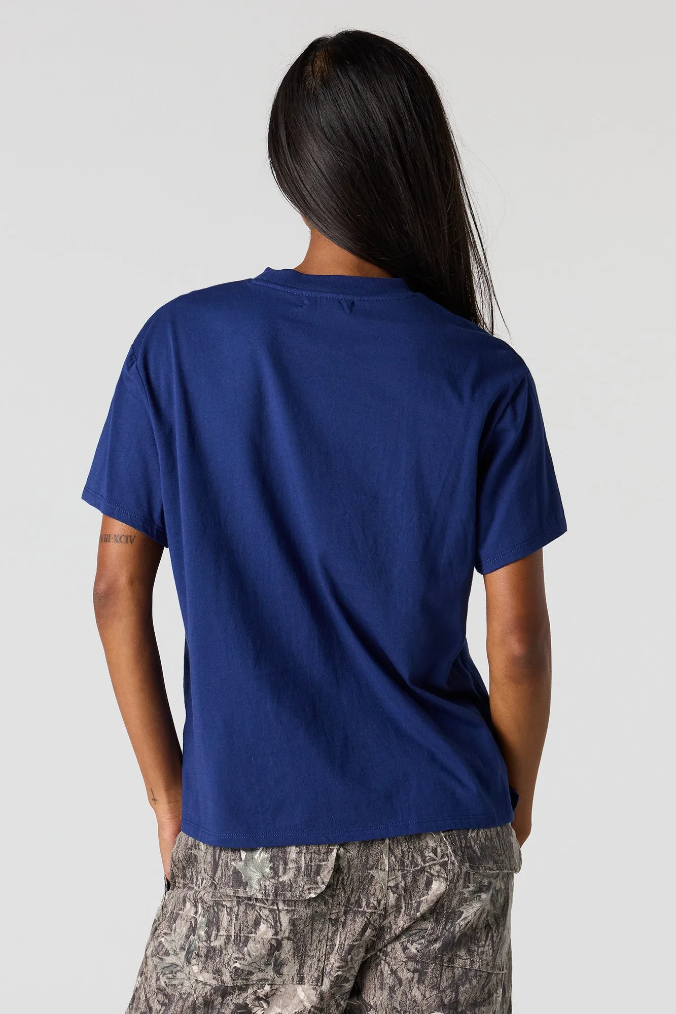 Flocked Print Boxy Boyfriend T-Shirt sold by Urban Planet product image thumbnail 2