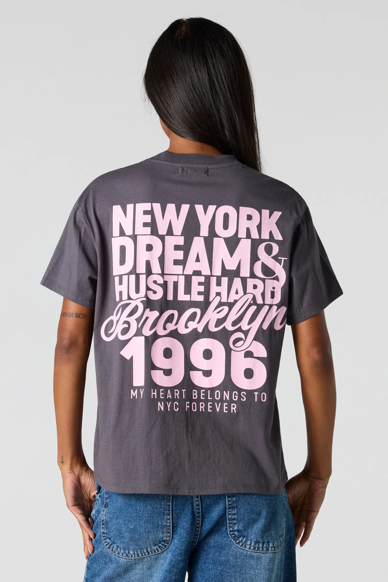 NYC Puffed Print Boxy Boyfriend T-Shirt sold by Urban Planet product image thumbnail 4