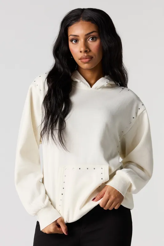 Rhinestone Fleece Hoodie sold by Urban Planet