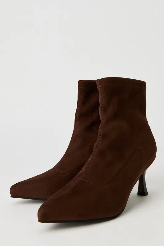 Faux Suede Kitten Heel Booties sold by Urban Planet