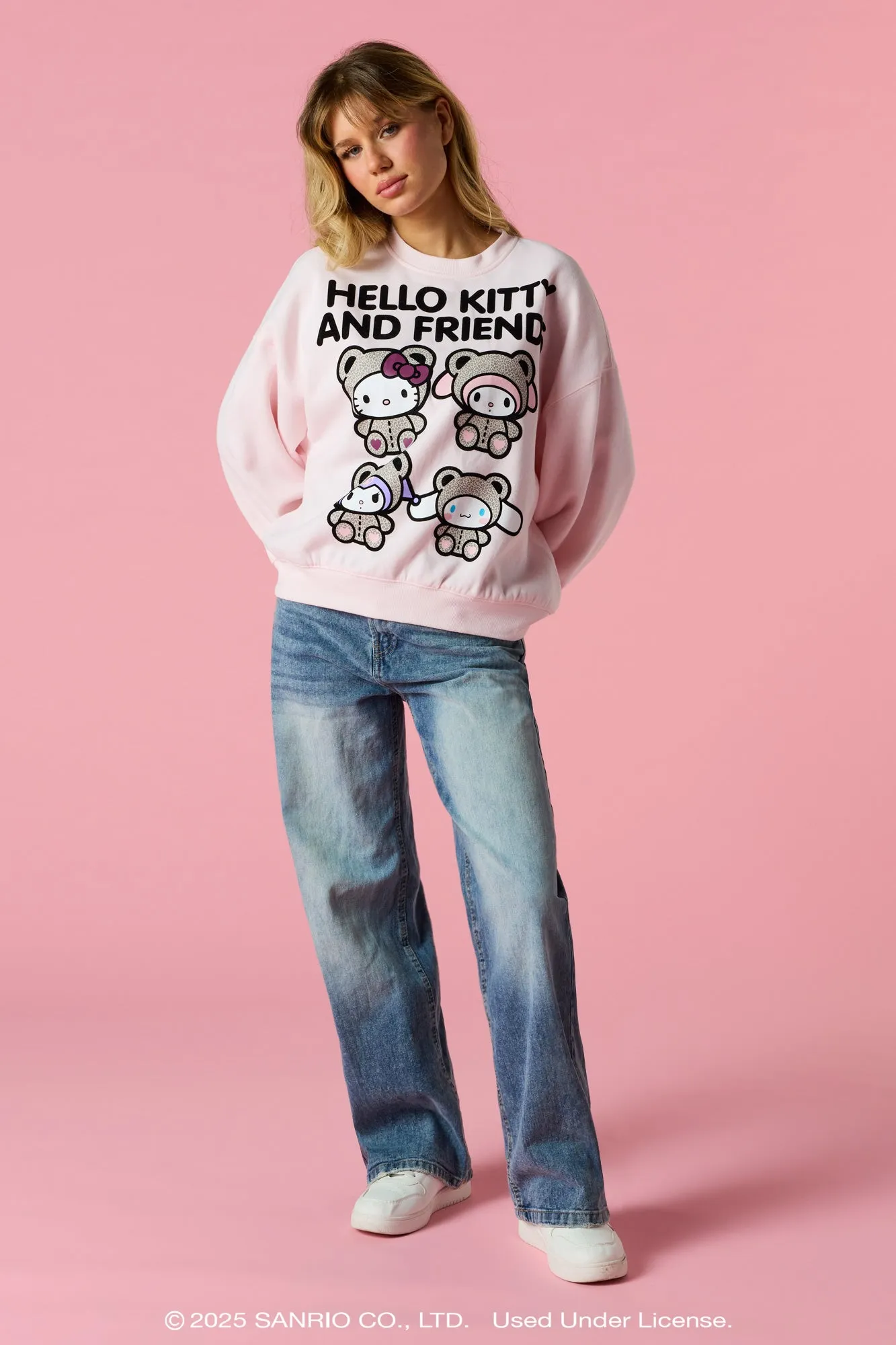 Hello Kitty® and Friends Flock Print Sweatshirt sold by Urban Planet product image thumbnail 3