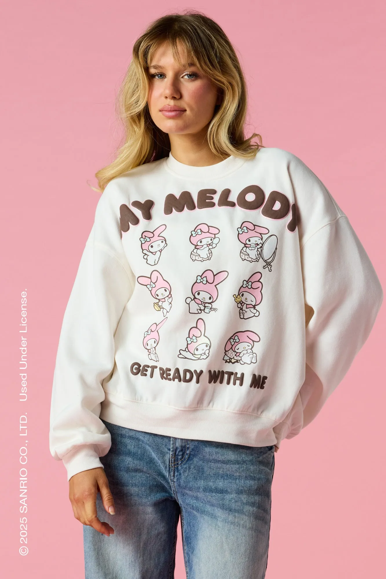 My Melody™ Puff Print Sweatshirt sold by Urban Planet