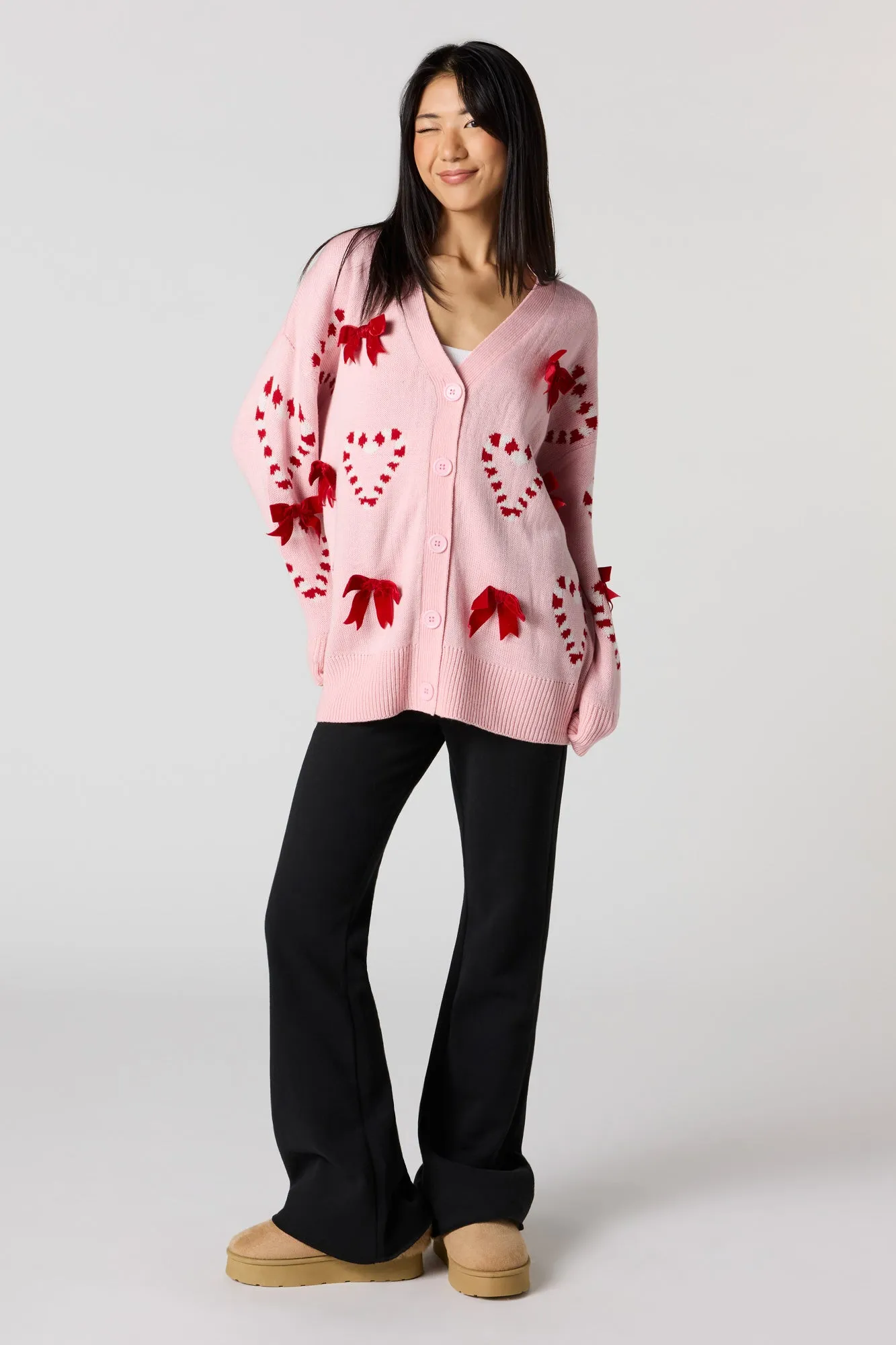 Candy Cane Christmas Cardigan sold by Urban Planet product image thumbnail 3