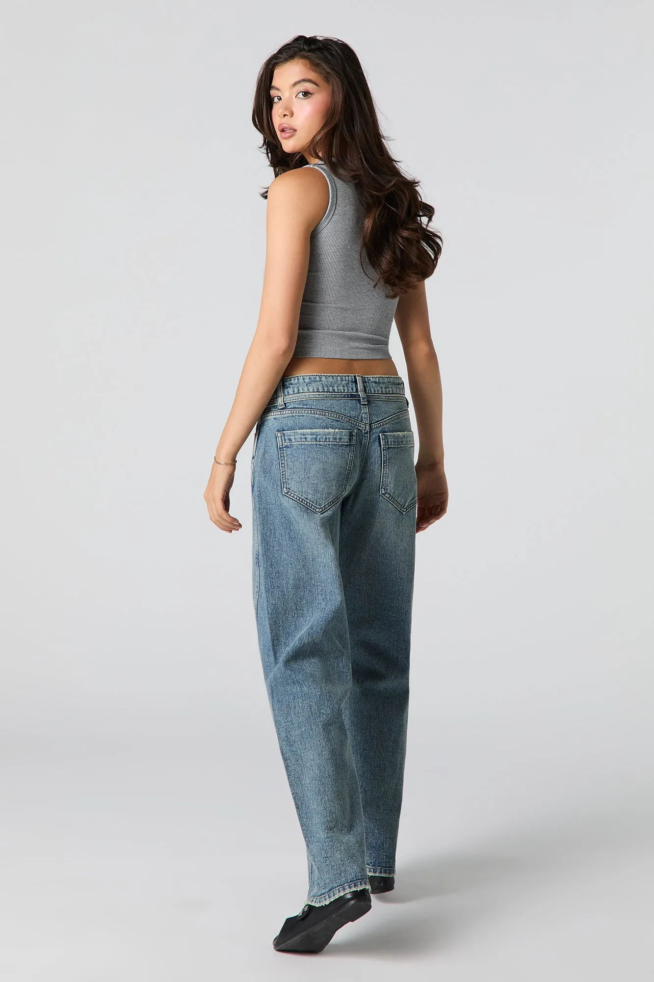 Low Rise Tie Waist Baggy Jean sold by Urban Planet product image thumbnail 3