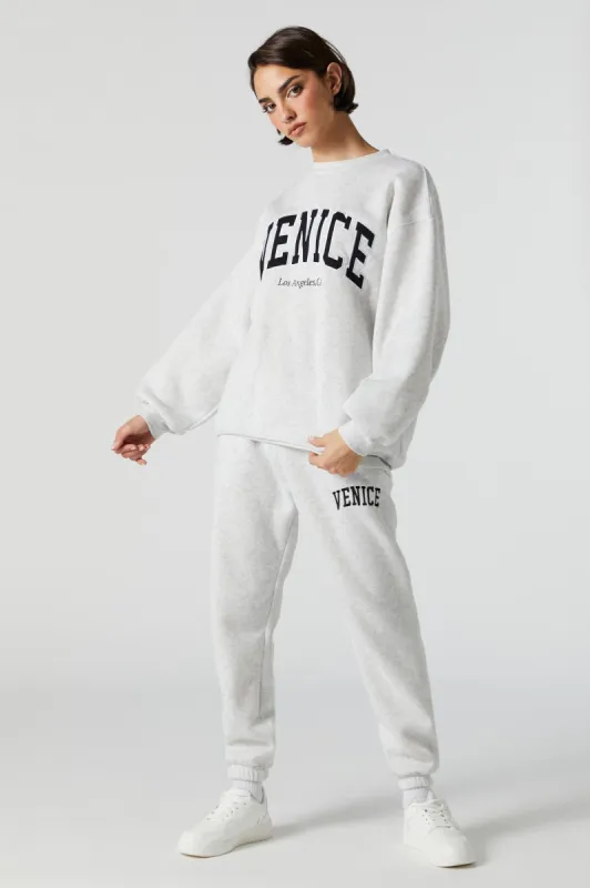 Venice Embroidered Fleece Jogger sold by Urban Planet