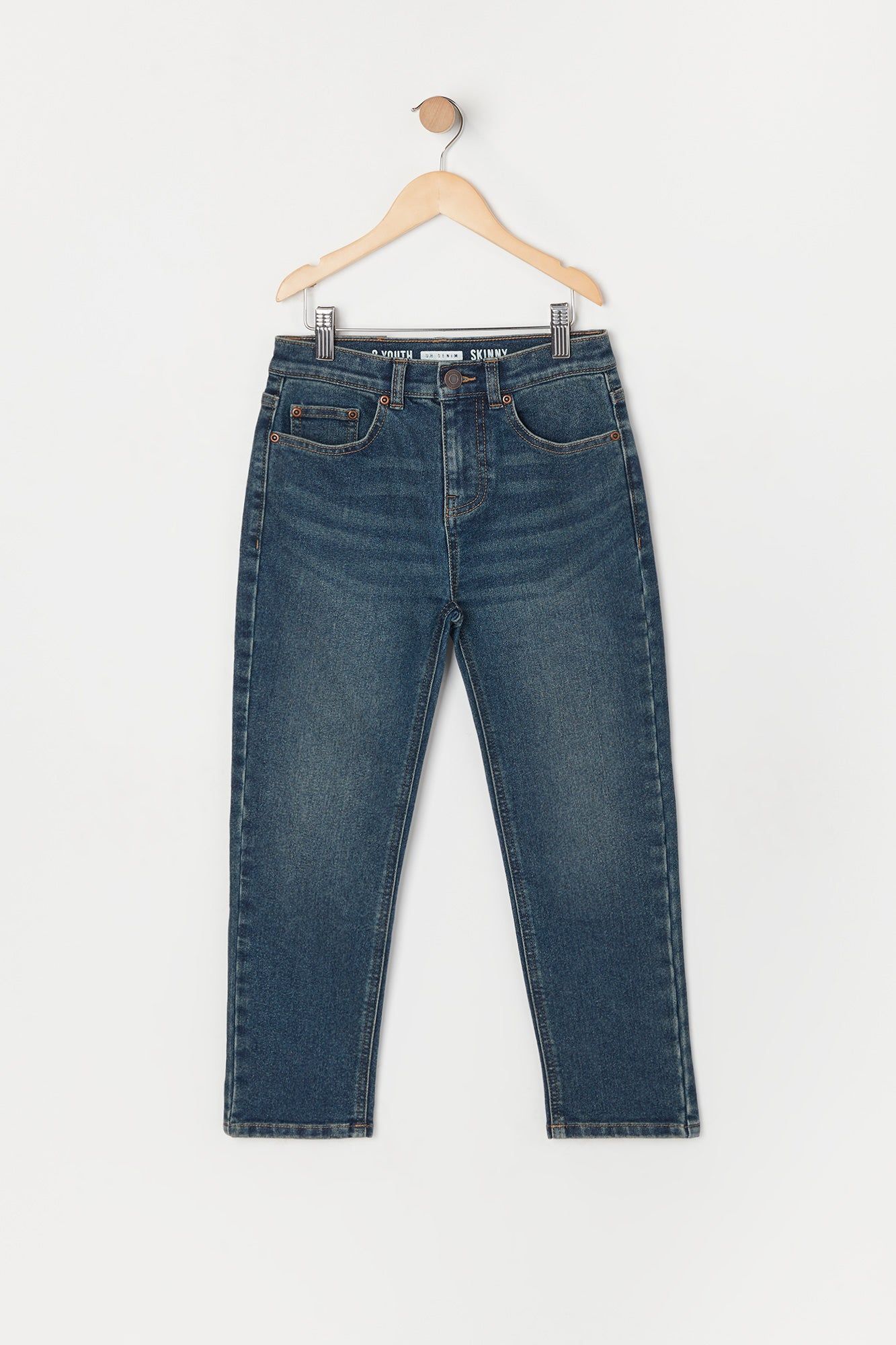 Boys Dark Stone Wash Skinny Jean sold by Urban Planet