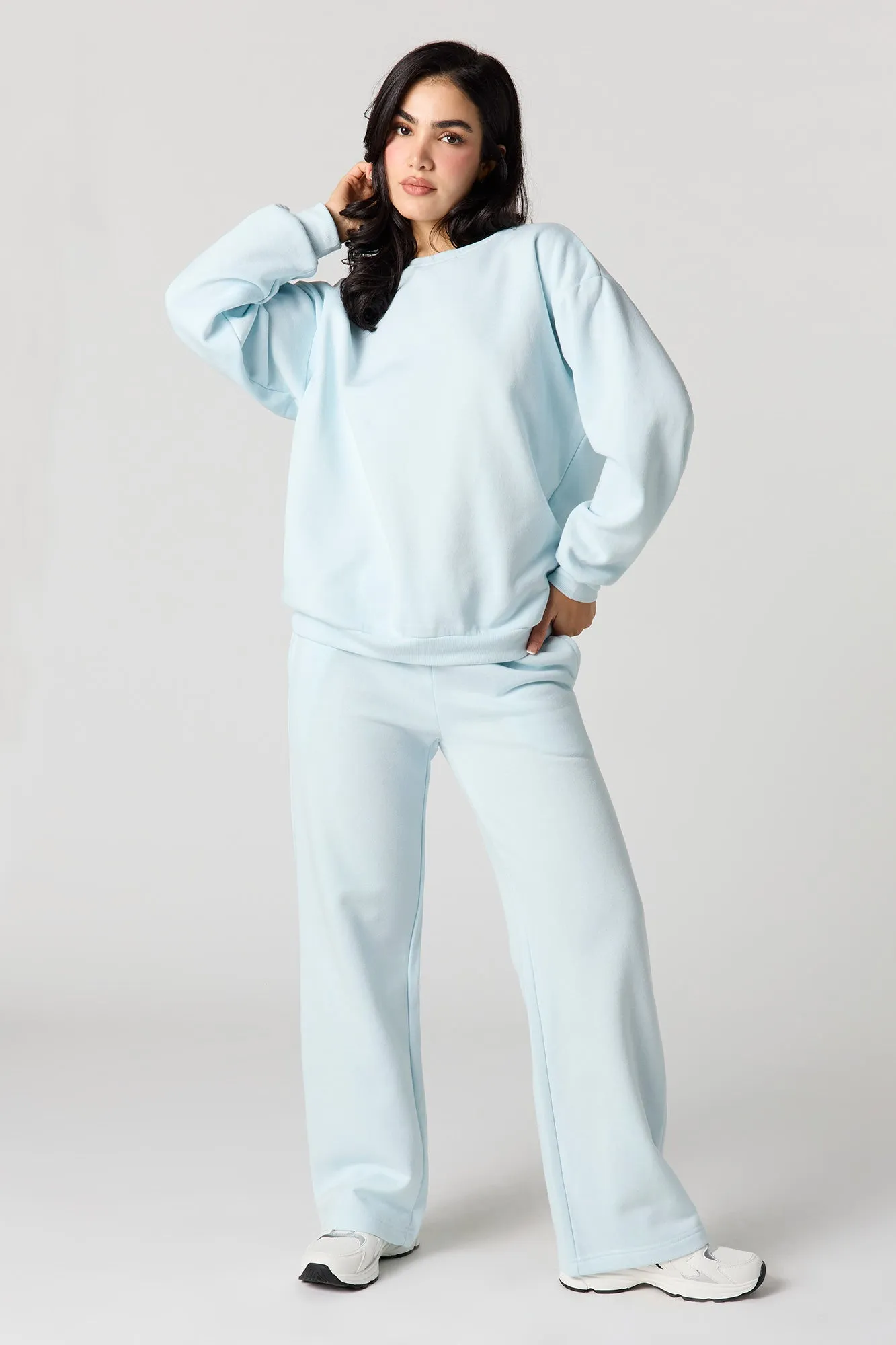 Solid Fleece Sweatshirt sold by Urban Planet product image thumbnail 3