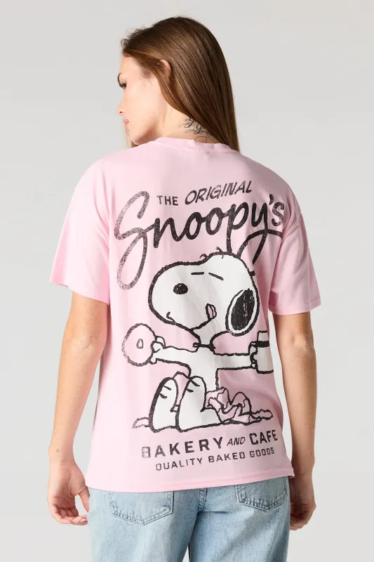 Peanuts Snoopy Graphic Boyfriend T-Shirt sold by Urban Planet