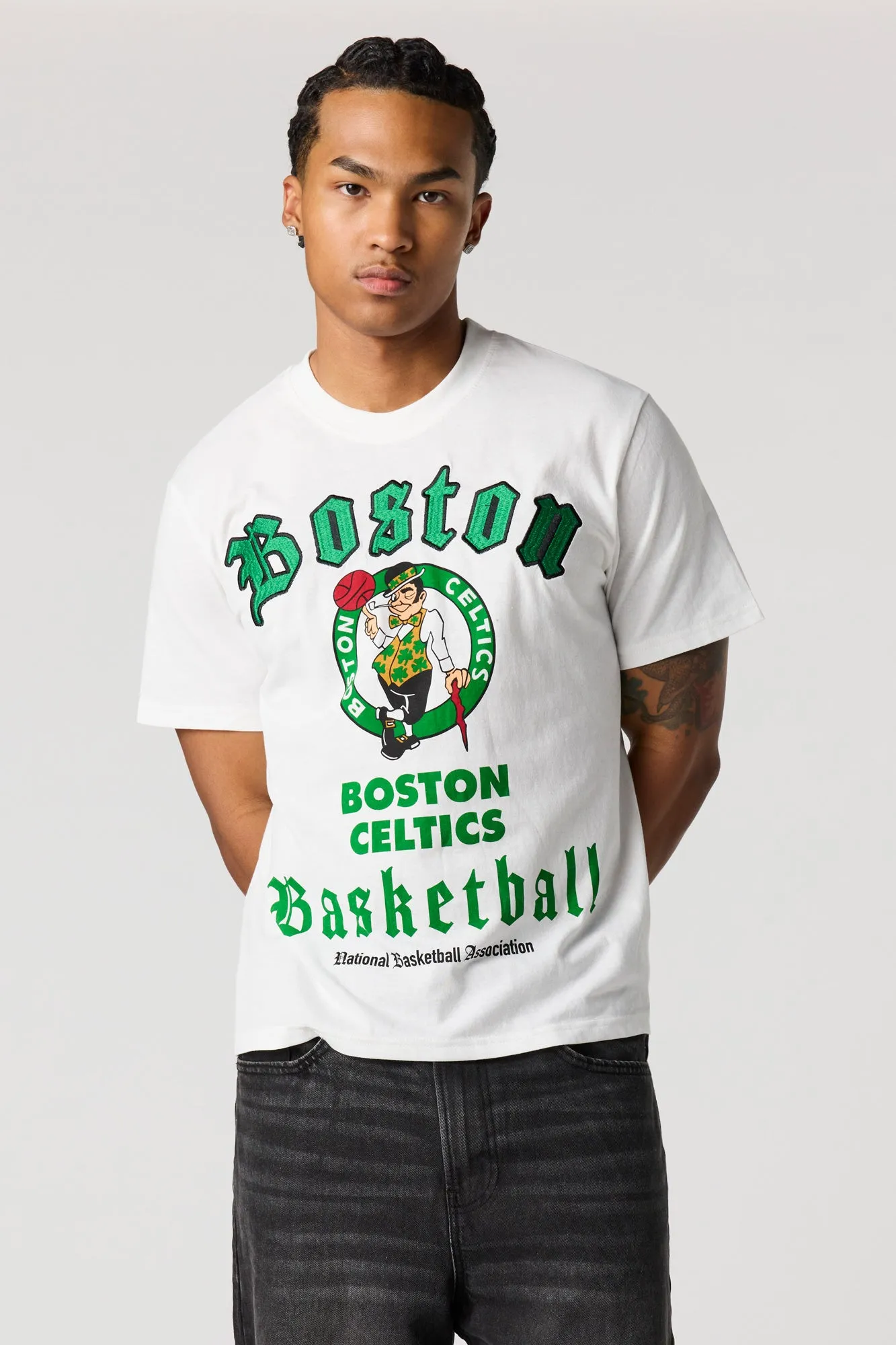 Boston Celtics Embroidered Graphic T-Shirt sold by Urban Planet