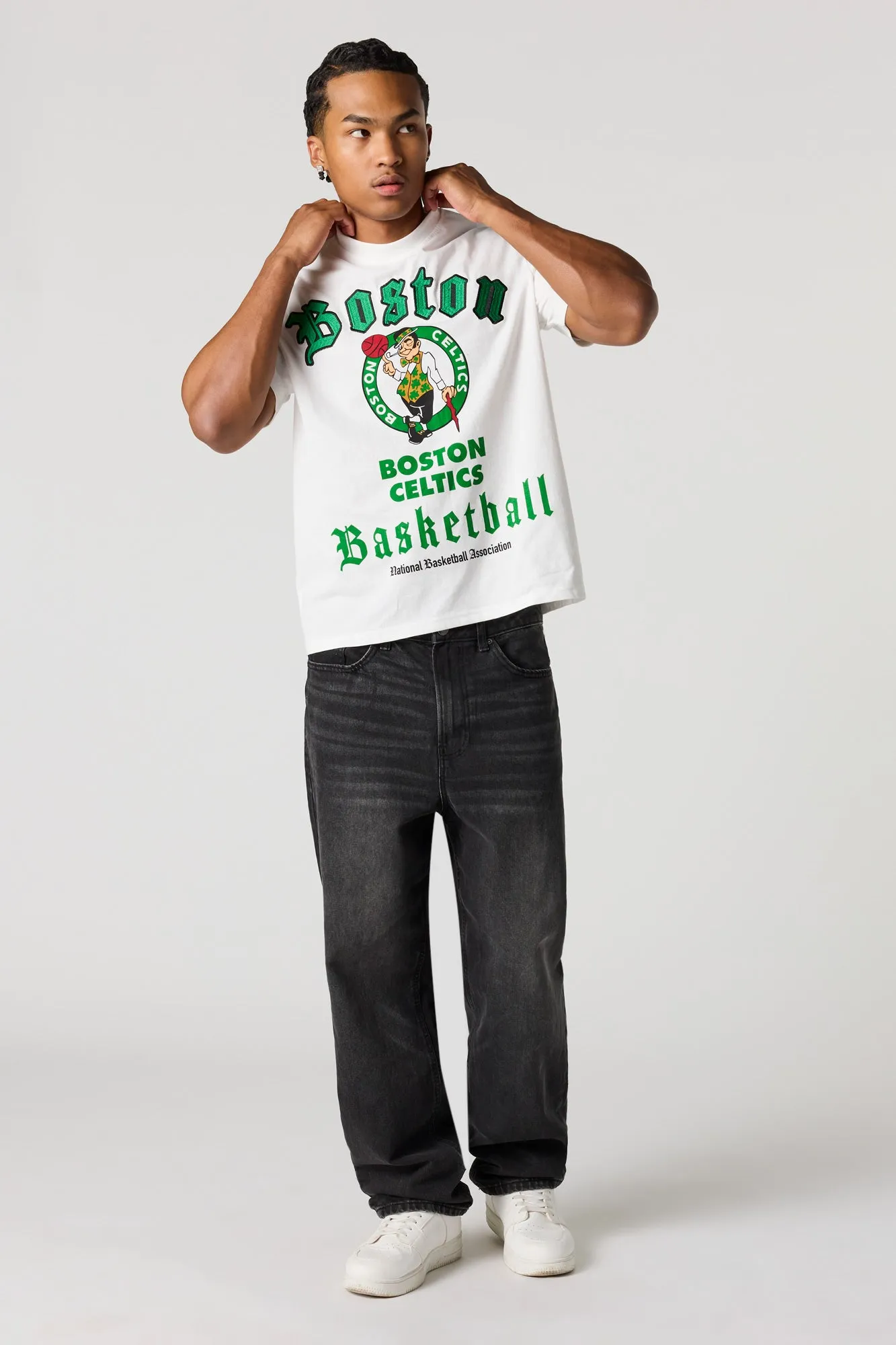 Boston Celtics Embroidered Graphic T-Shirt sold by Urban Planet product image thumbnail 3
