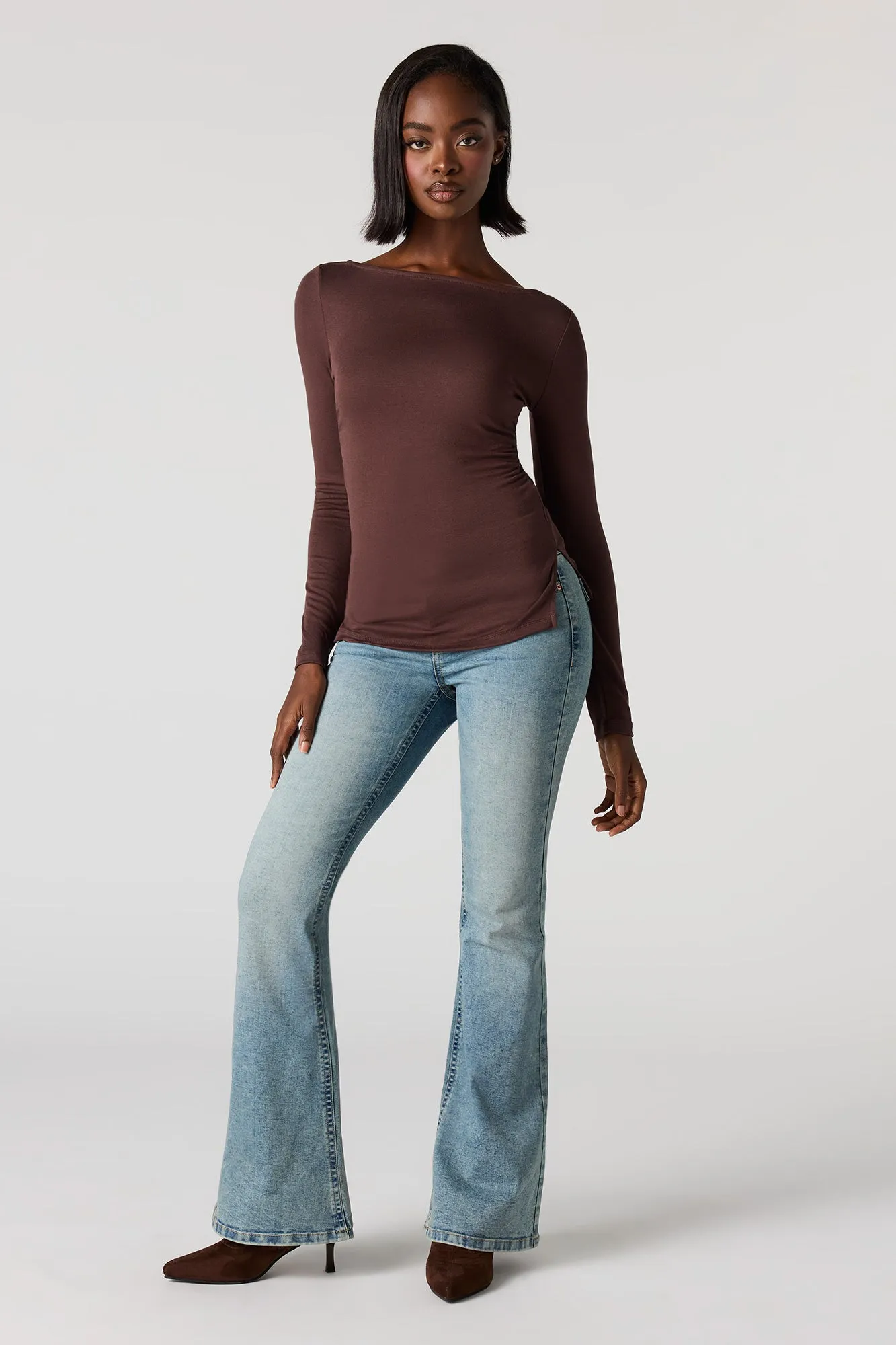 Cinched Side Classic Ribbed Top sold by Urban Planet product image thumbnail 3