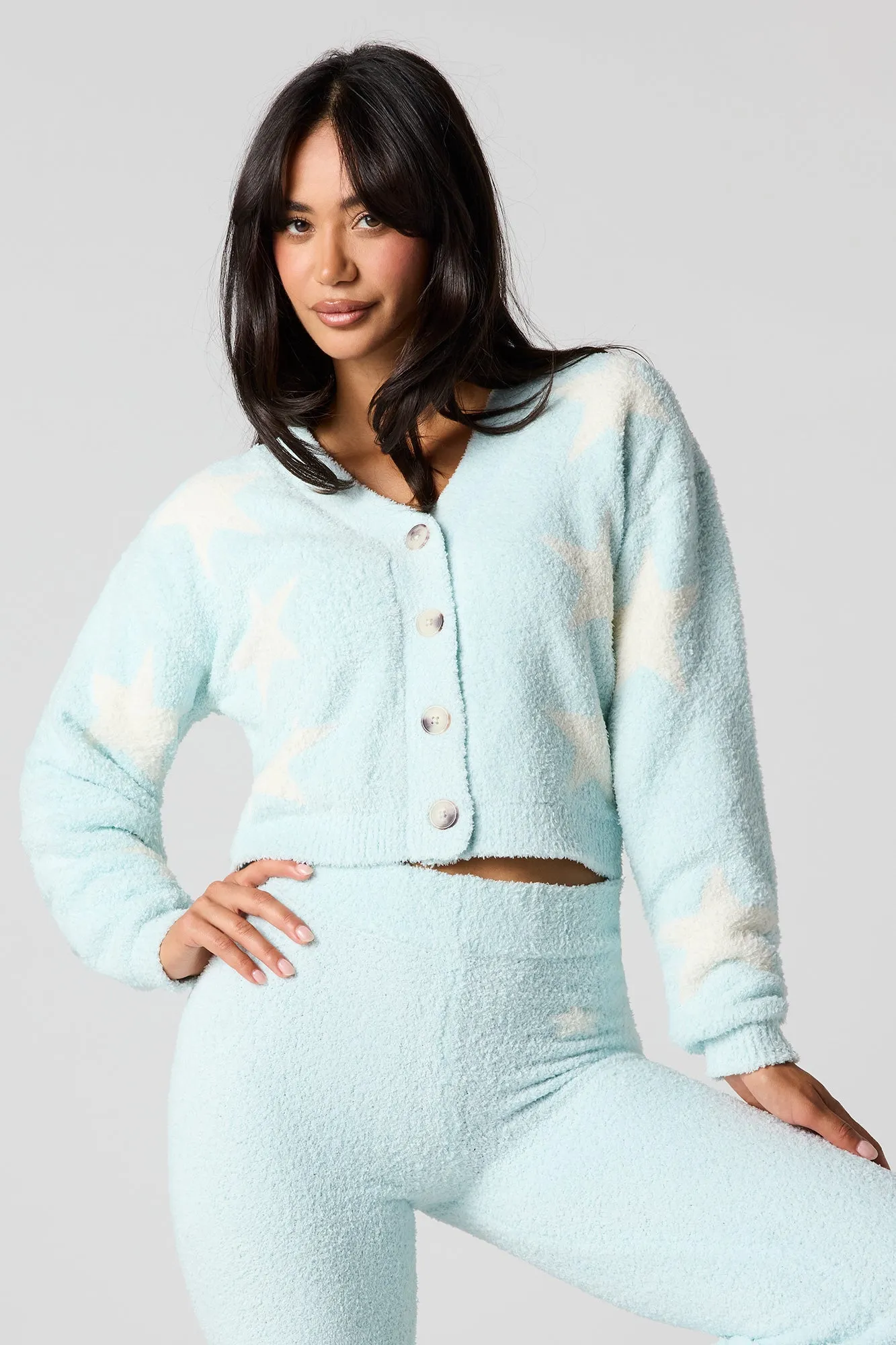 Jacquard Knit Button-Up Cardigan sold by Urban Planet product image thumbnail 4