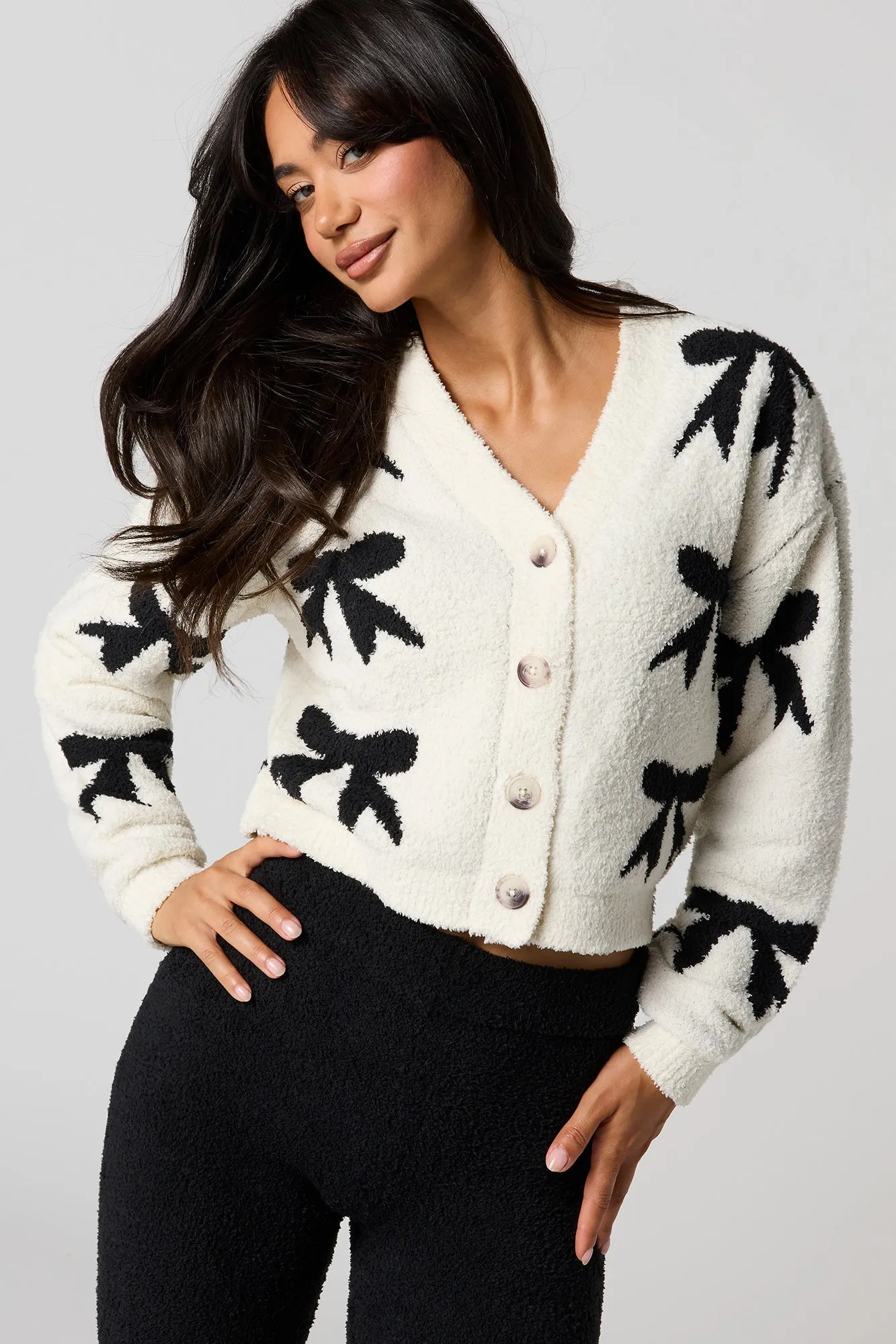 Jacquard Knit Button-Up Cardigan sold by Urban Planet product image thumbnail 5
