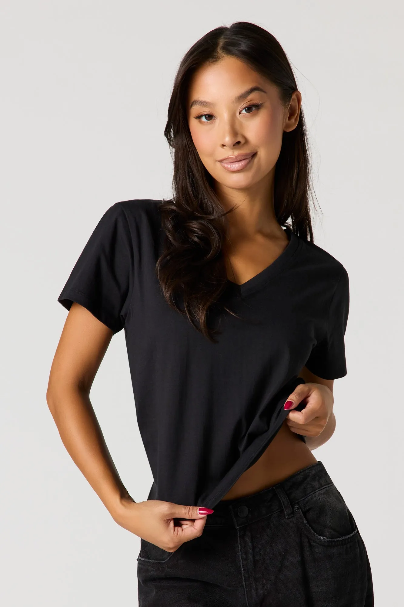 Relaxed V-Neck T-Shirt sold by Urban Planet product image thumbnail 4