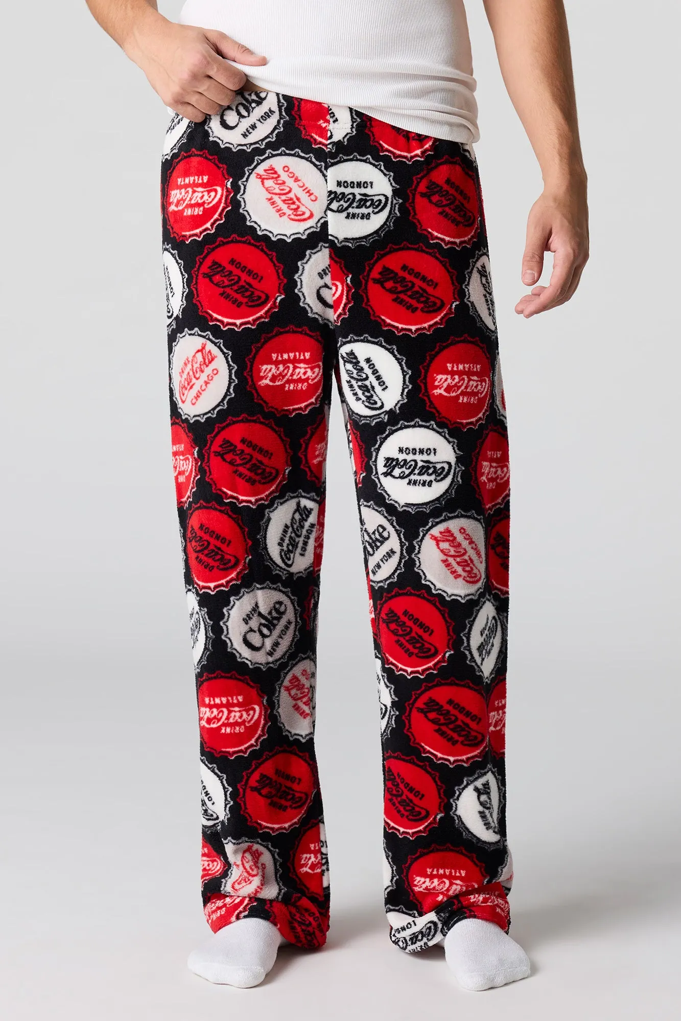 Coke Printed Plush Pajama Pant sold by Urban Planet product image thumbnail 4