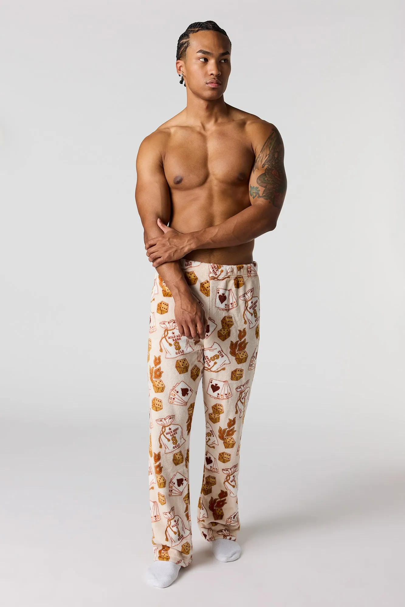 Printed Plush Pajama Pant sold by Urban Planet product image thumbnail 2