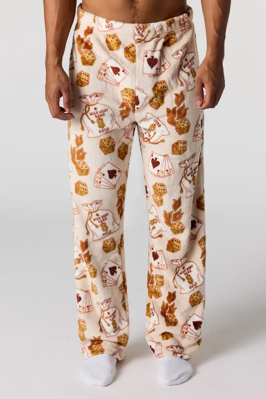 Printed Plush Pajama Pant sold by Urban Planet
