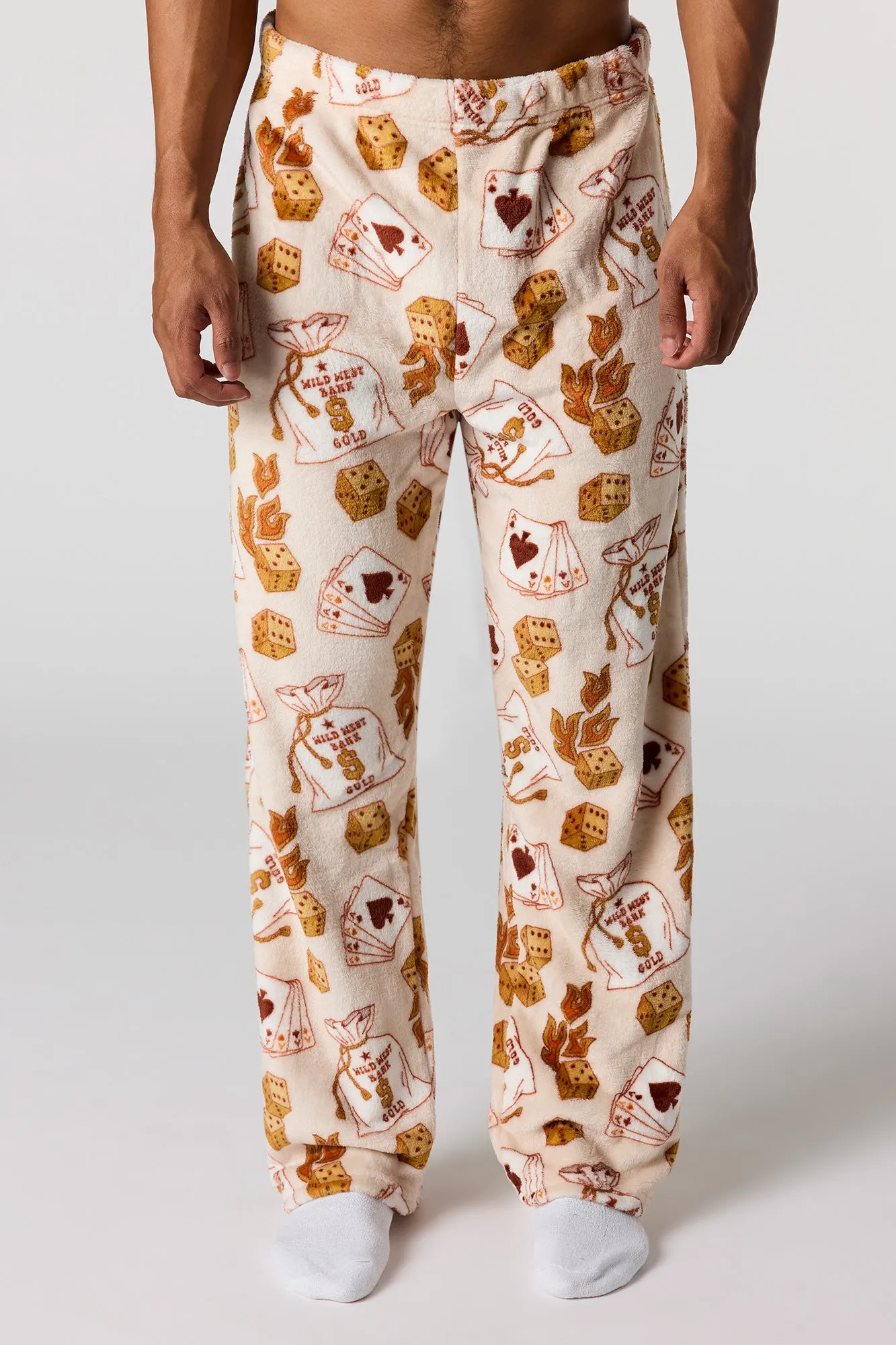 Printed Plush Pajama Pant sold by Urban Planet