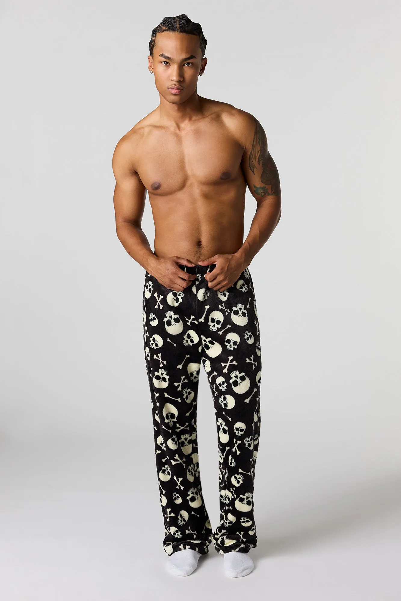 Printed Plush Pajama Pant sold by Urban Planet product image thumbnail 5
