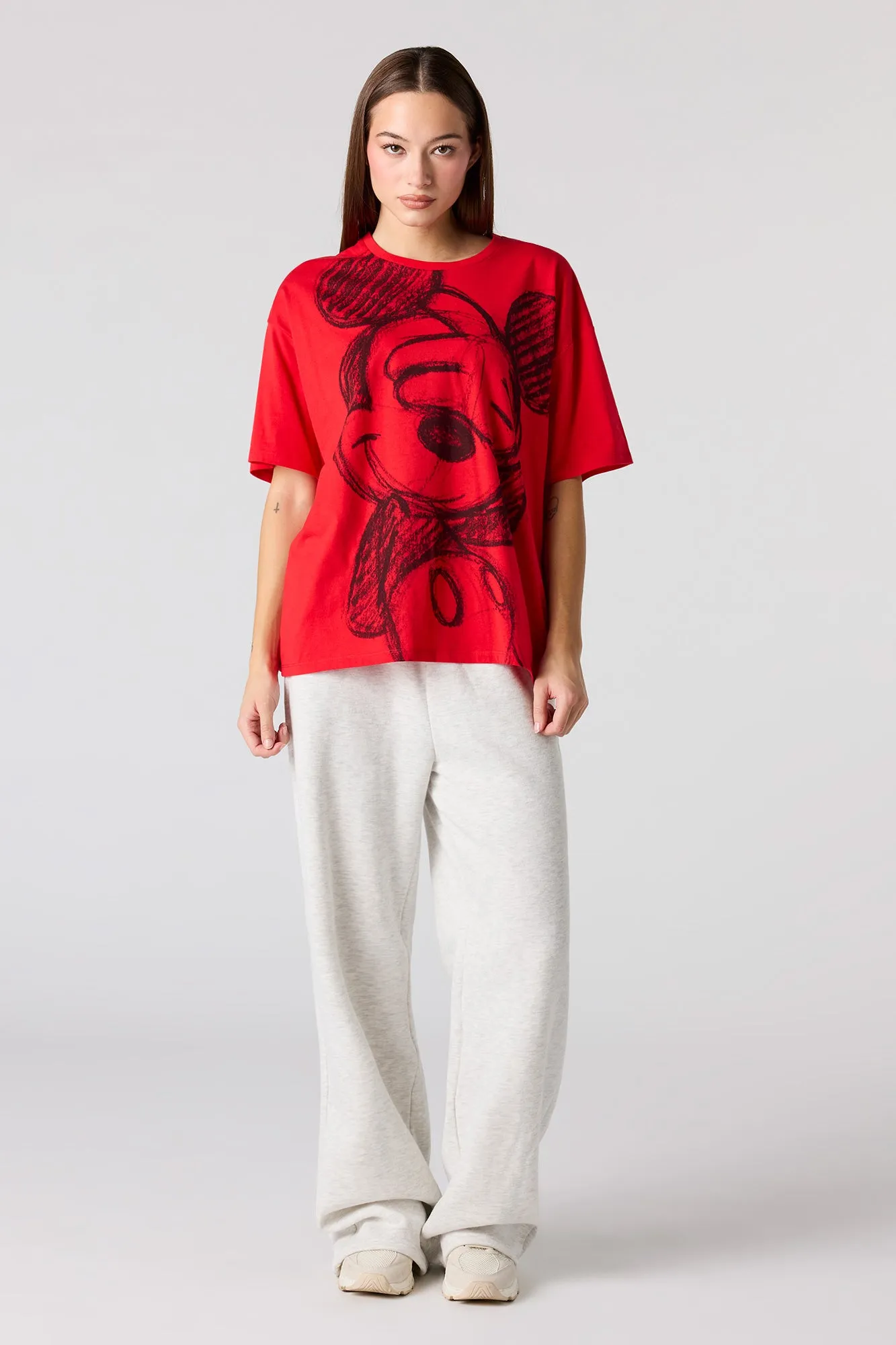 Mickey Drawing Graphic Boyfriend T-Shirt sold by Urban Planet product image thumbnail 3