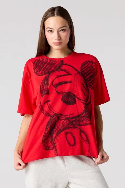 Mickey Drawing Graphic Boyfriend T-Shirt sold by Urban Planet