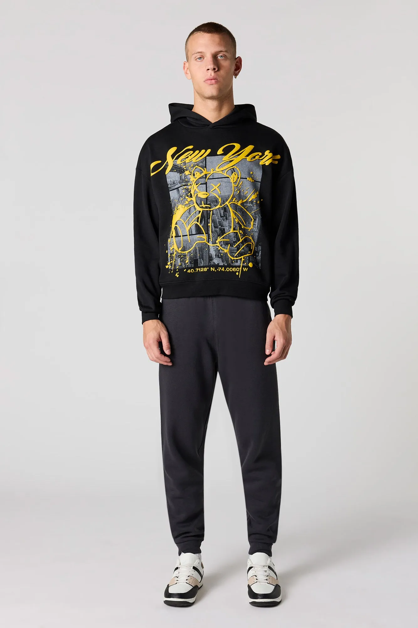 Bear Puff Print Boxy Hoodie sold by Urban Planet product image thumbnail 3