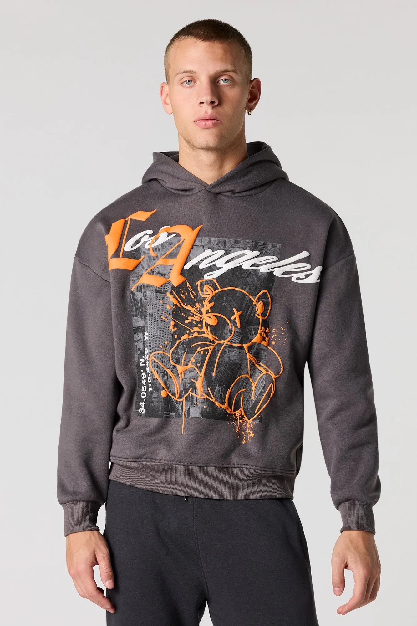 Bear Puff Print Boxy Hoodie sold by Urban Planet product image thumbnail 4