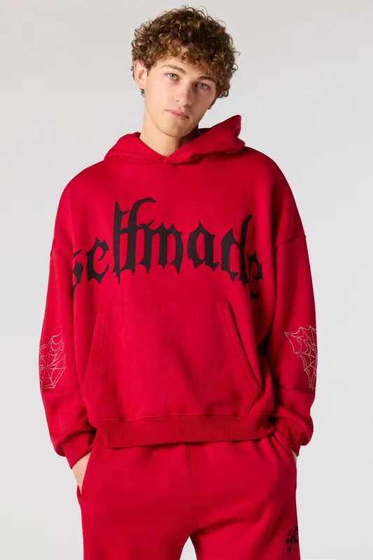 Self Made Rhinestone Boxy Hoodie sold by Urban Planet