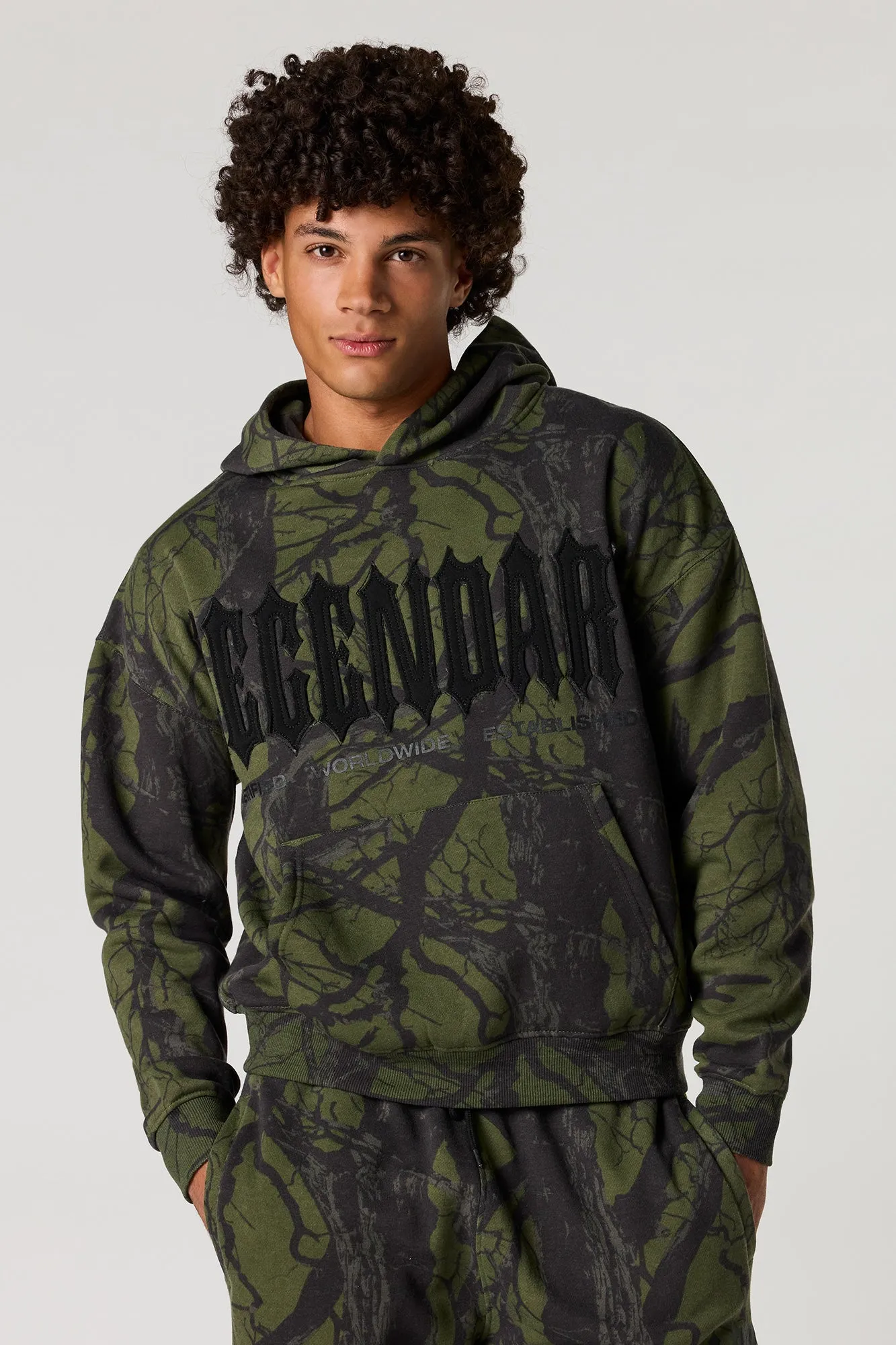 Legendary Patch Camo Boxy Fleece Hoodie sold by Urban Planet product image thumbnail 5