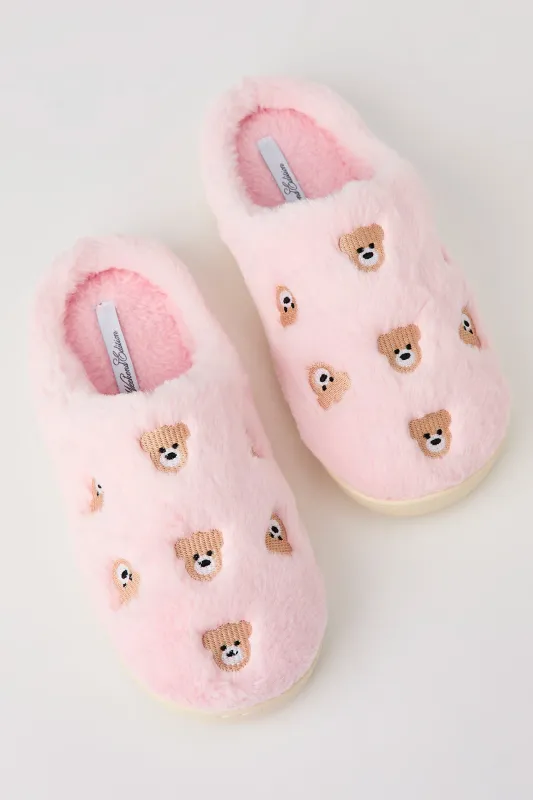 Bear Embroidered Slippers sold by Urban Planet