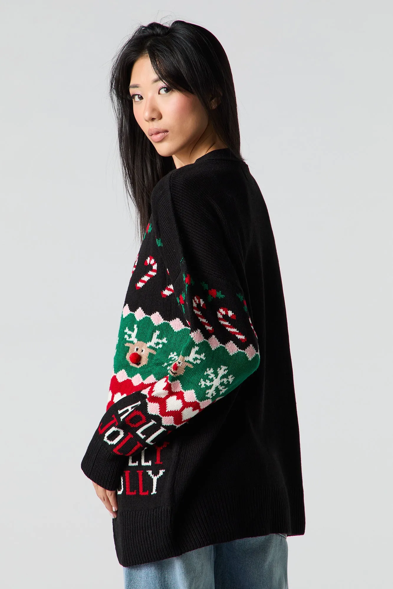 Fair Isle Pom Pom Christmas Cardigan sold by Urban Planet product image thumbnail 2