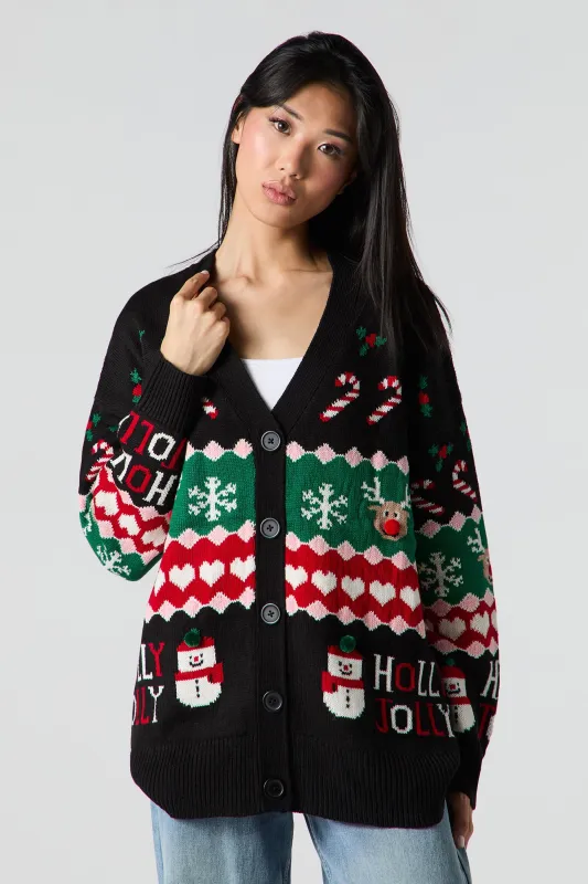 Fair Isle Pom Pom Christmas Cardigan sold by Urban Planet