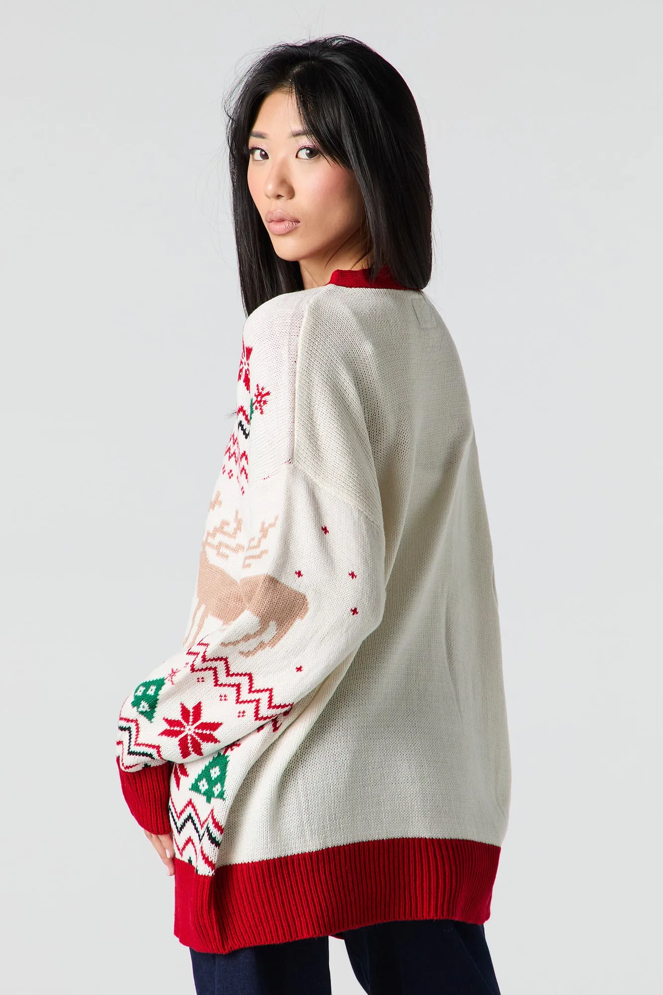 Fair Isle Jacquard Knit Christmas Cardigan sold by Urban Planet product image thumbnail 2