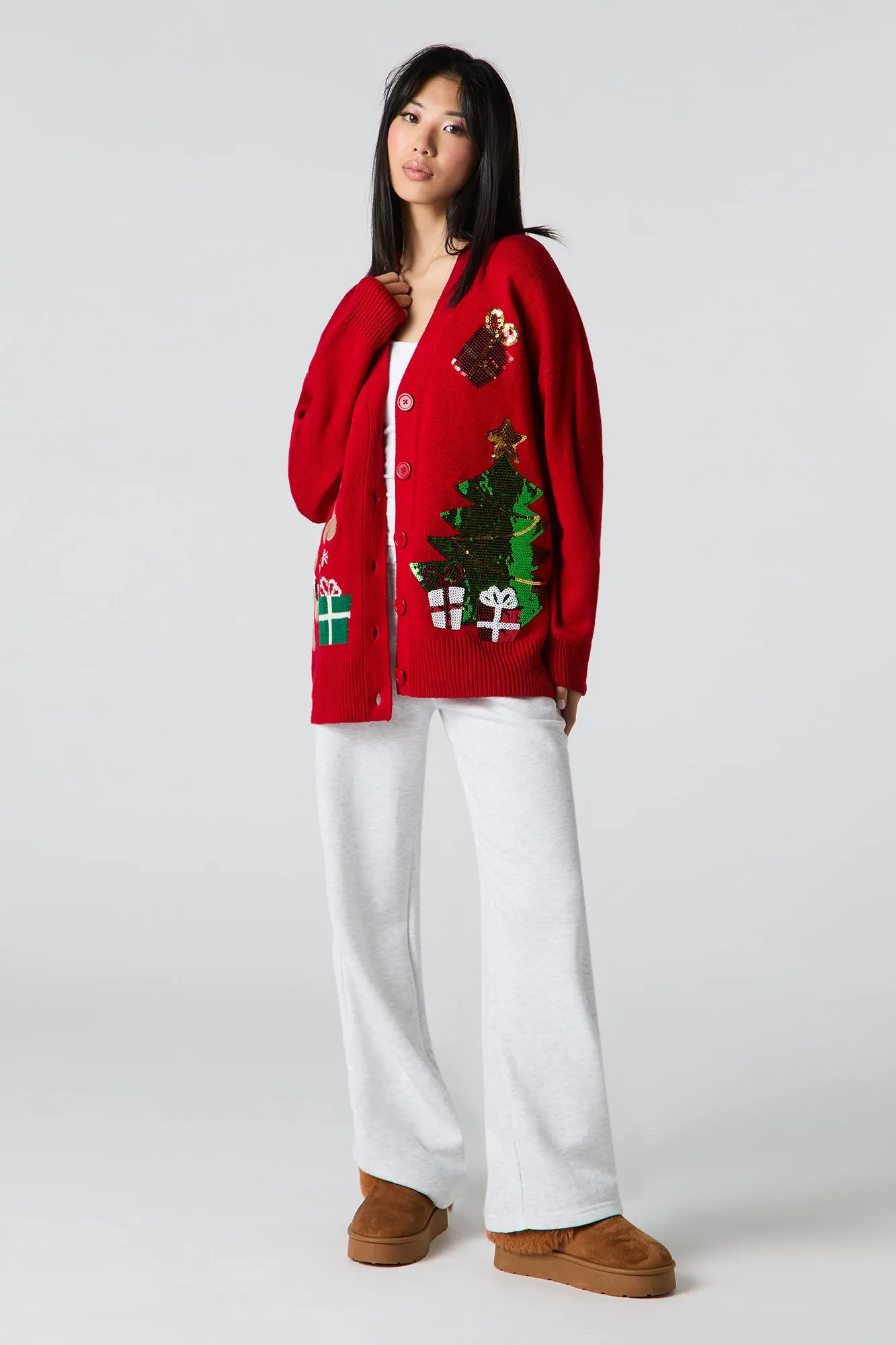 Sequin Christmas Cardigan sold by Urban Planet product image thumbnail 3