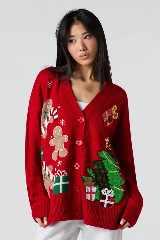Sequin Christmas Cardigan sold by Urban Planet