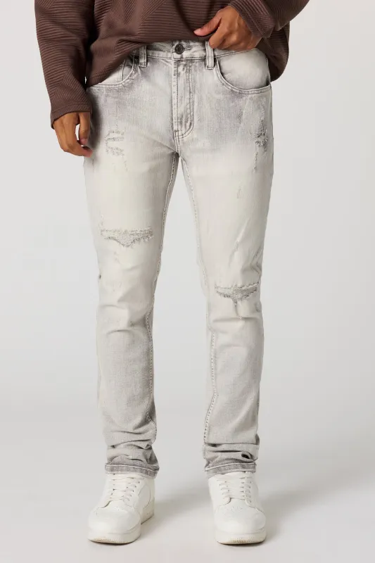 Ripped Skinny Grey Jean sold by Urban Planet