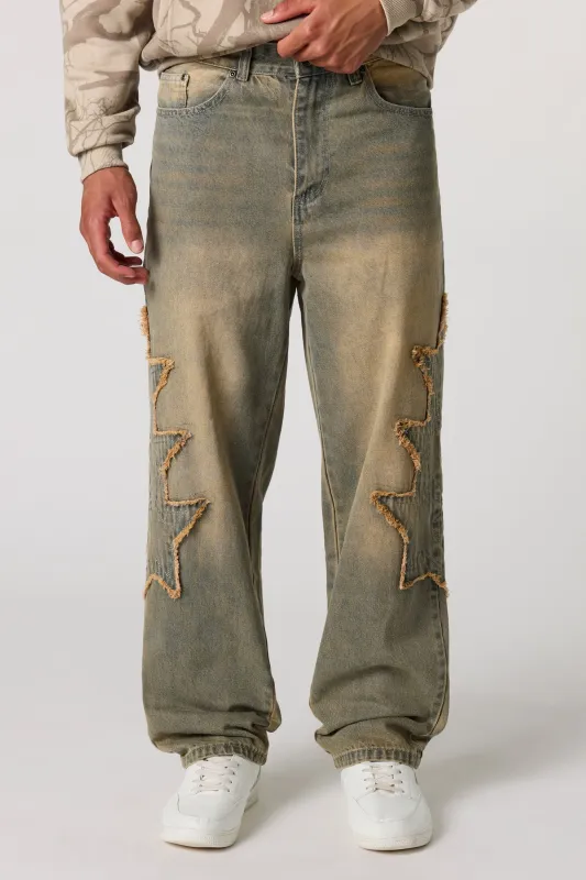 Star Applique Baggy Jean sold by Urban Planet