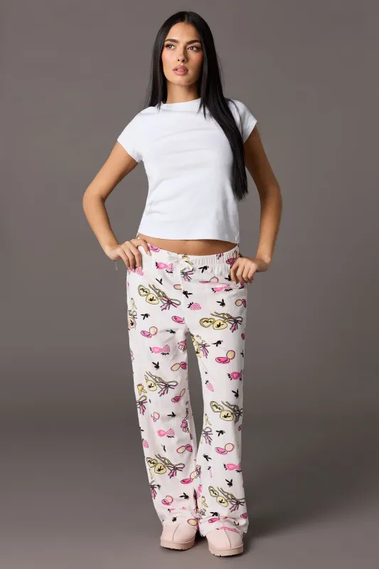 Playboy Velour Printed Pajama Pant sold by Urban Planet