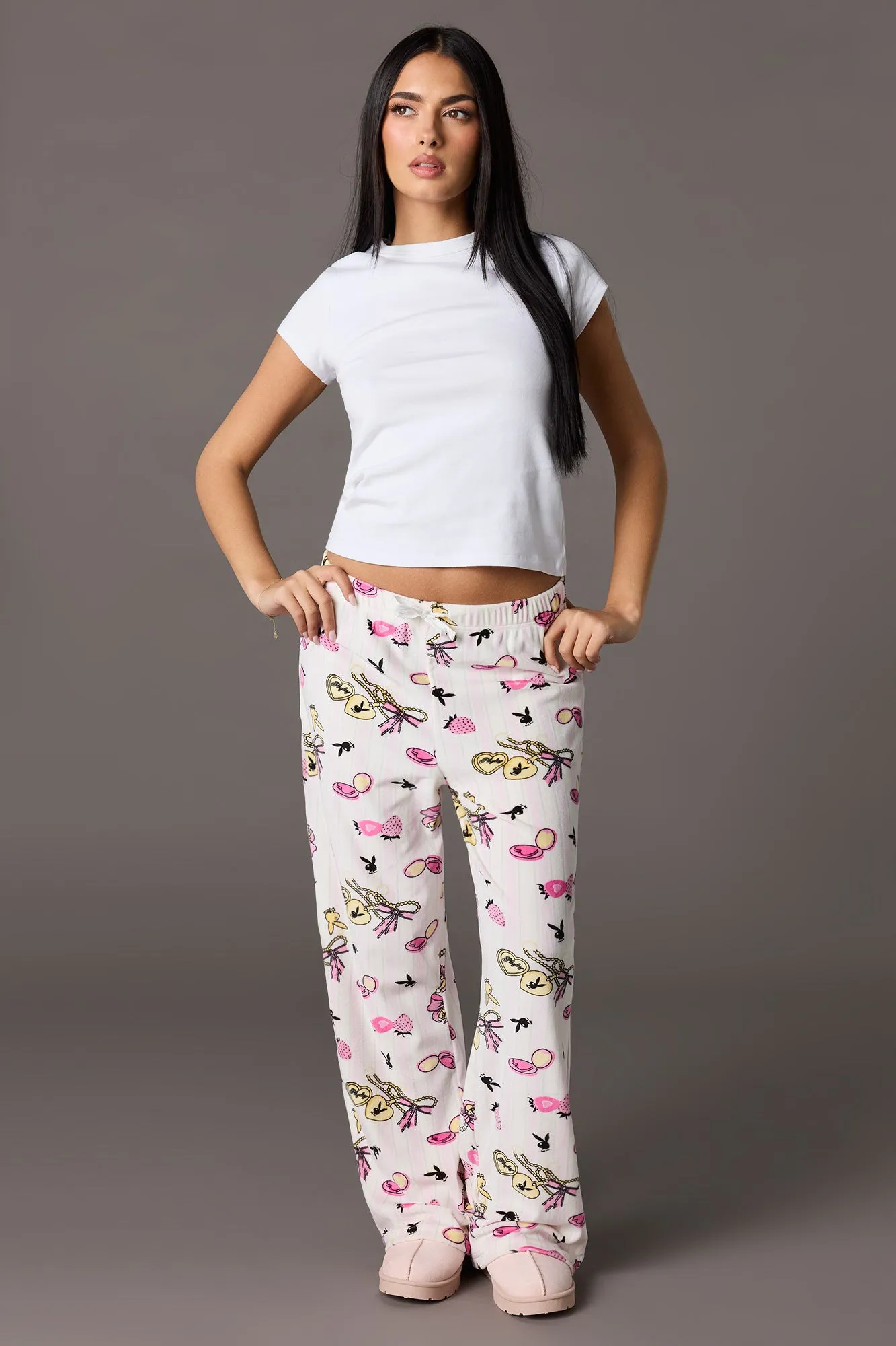 Playboy Velour Printed Pajama Pant sold by Urban Planet