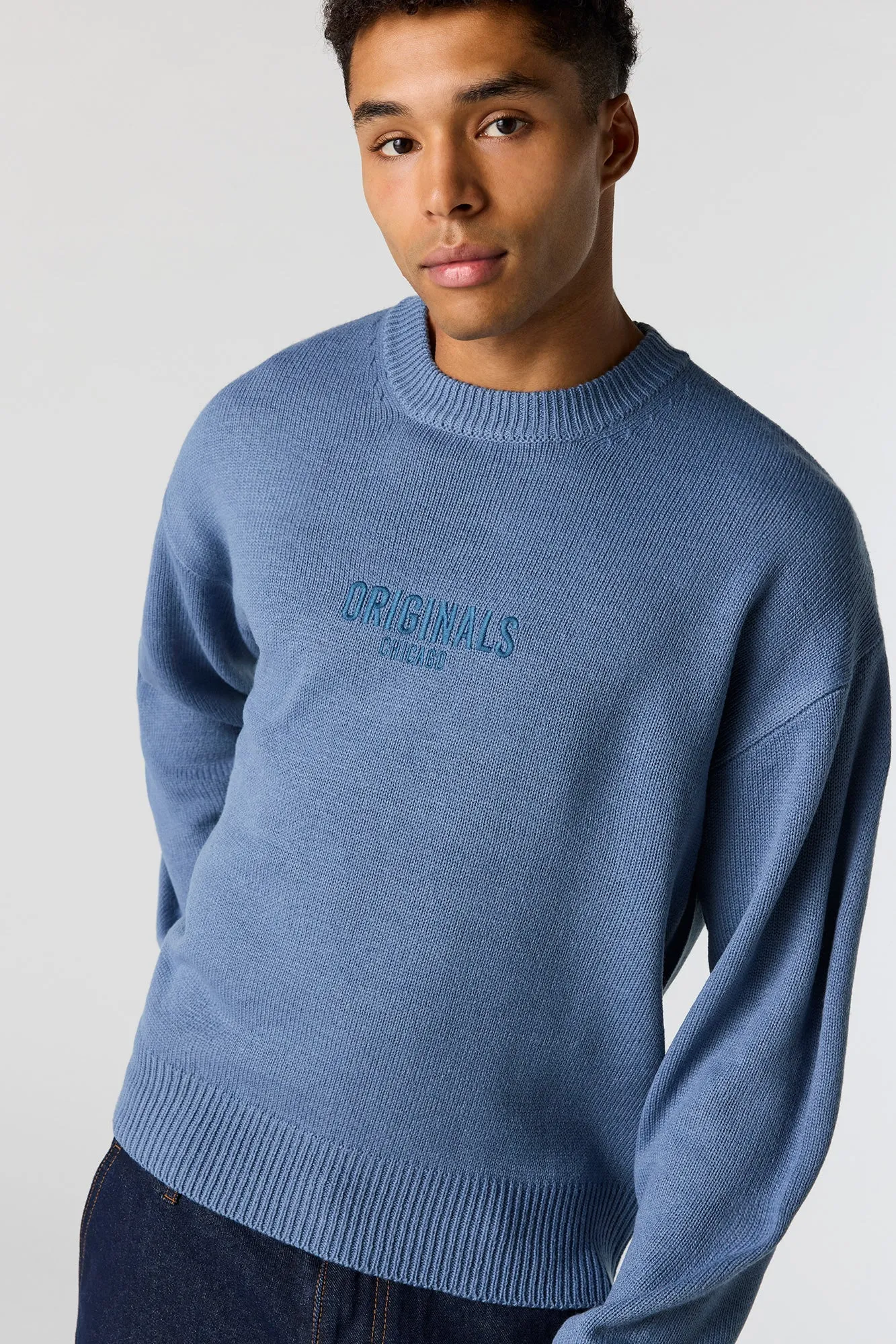 Embroidered Boxy Sweater sold by Urban Planet