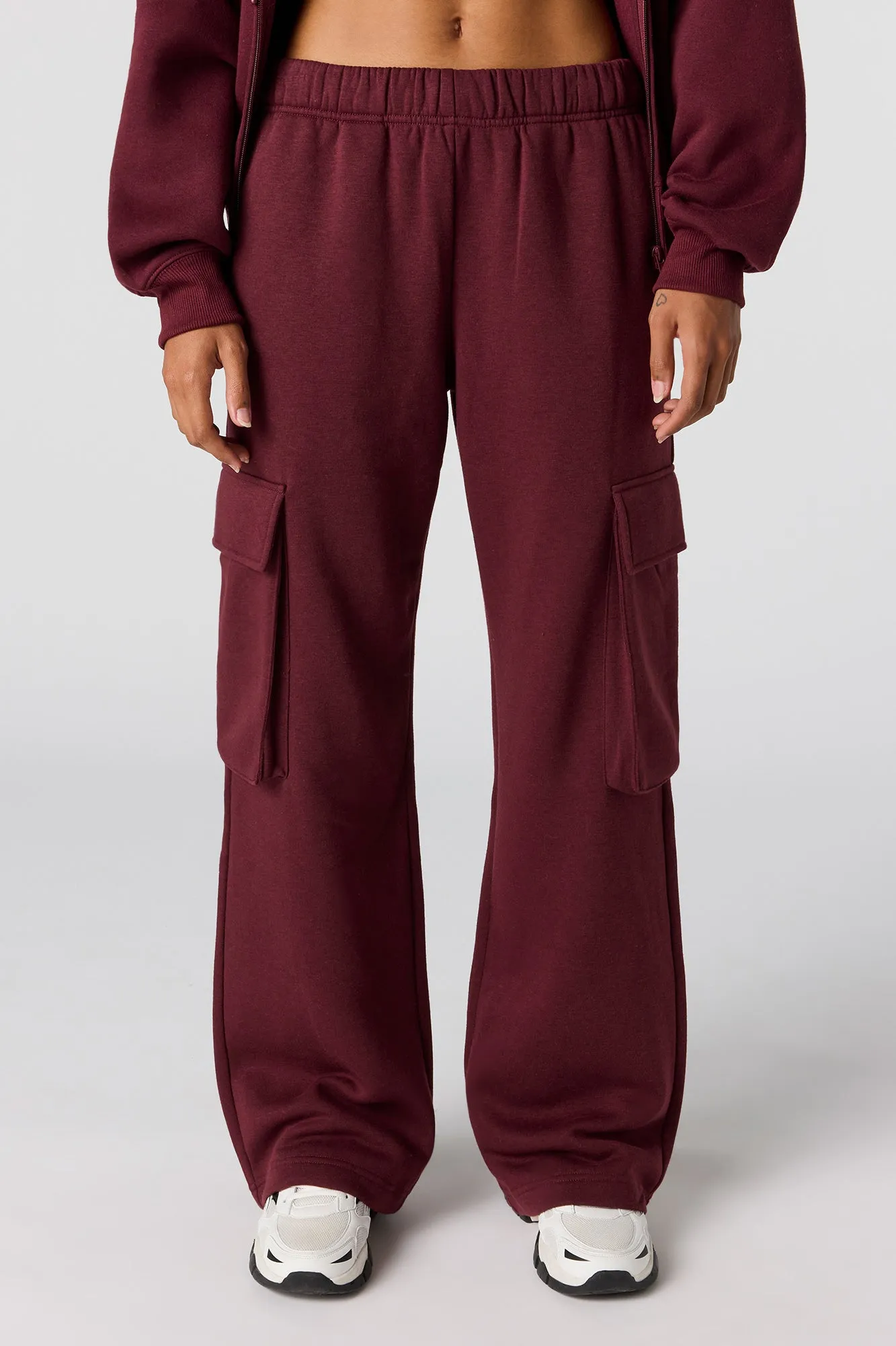 Wide Leg Cargo Fleece Sweatpant sold by Urban Planet product image thumbnail 2