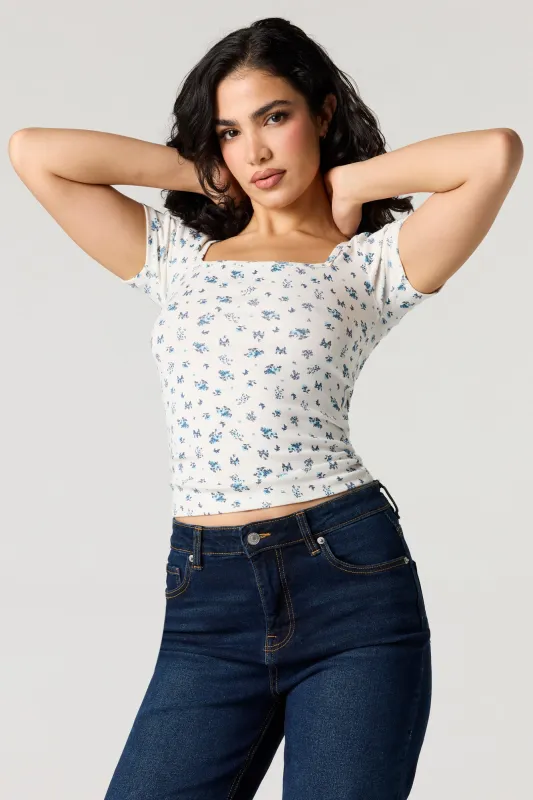 Square Neck Short Sleeve Top sold by Urban Planet