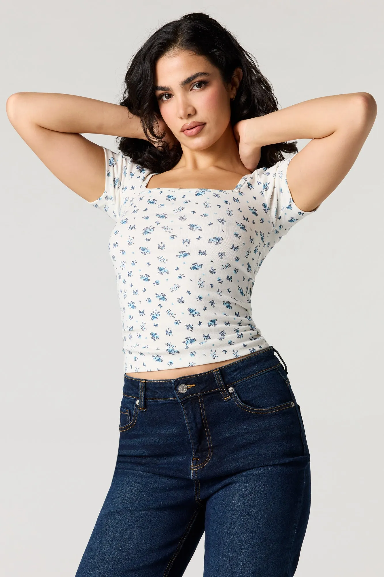 Square Neck Short Sleeve Top sold by Urban Planet